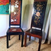 Japanese chair with a high backrest