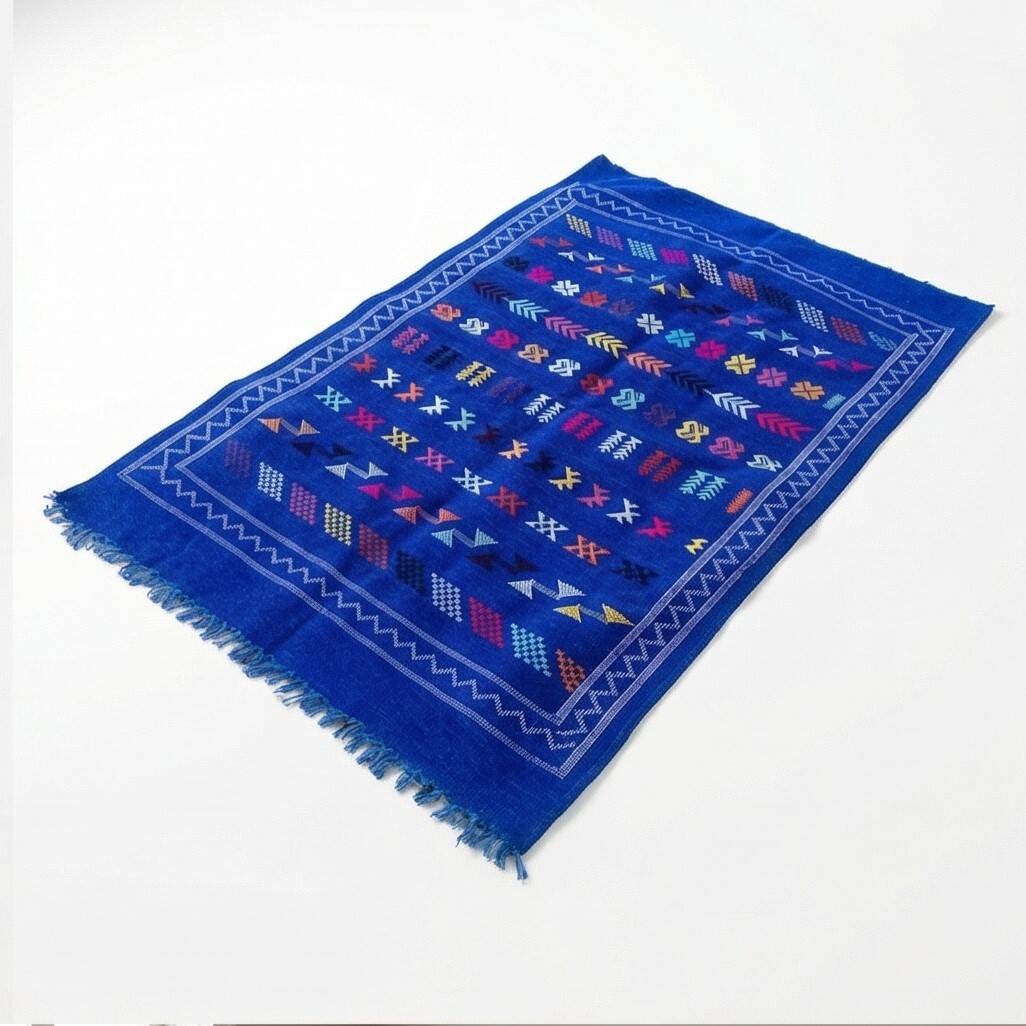 Small blue Berber rug 100x150 cm