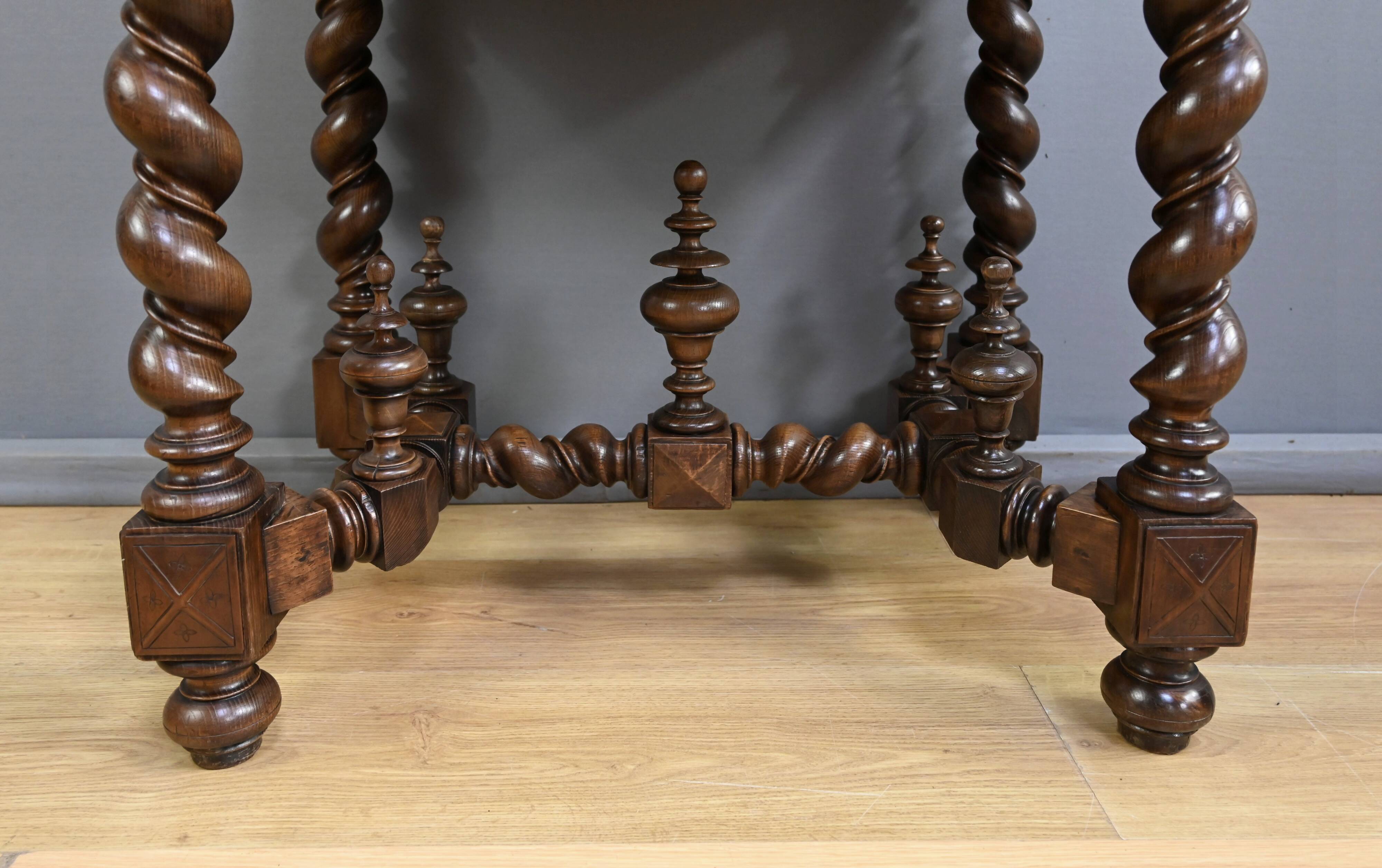 Small Oak Desk Table, Louis XIII Style – Mid-19th Century