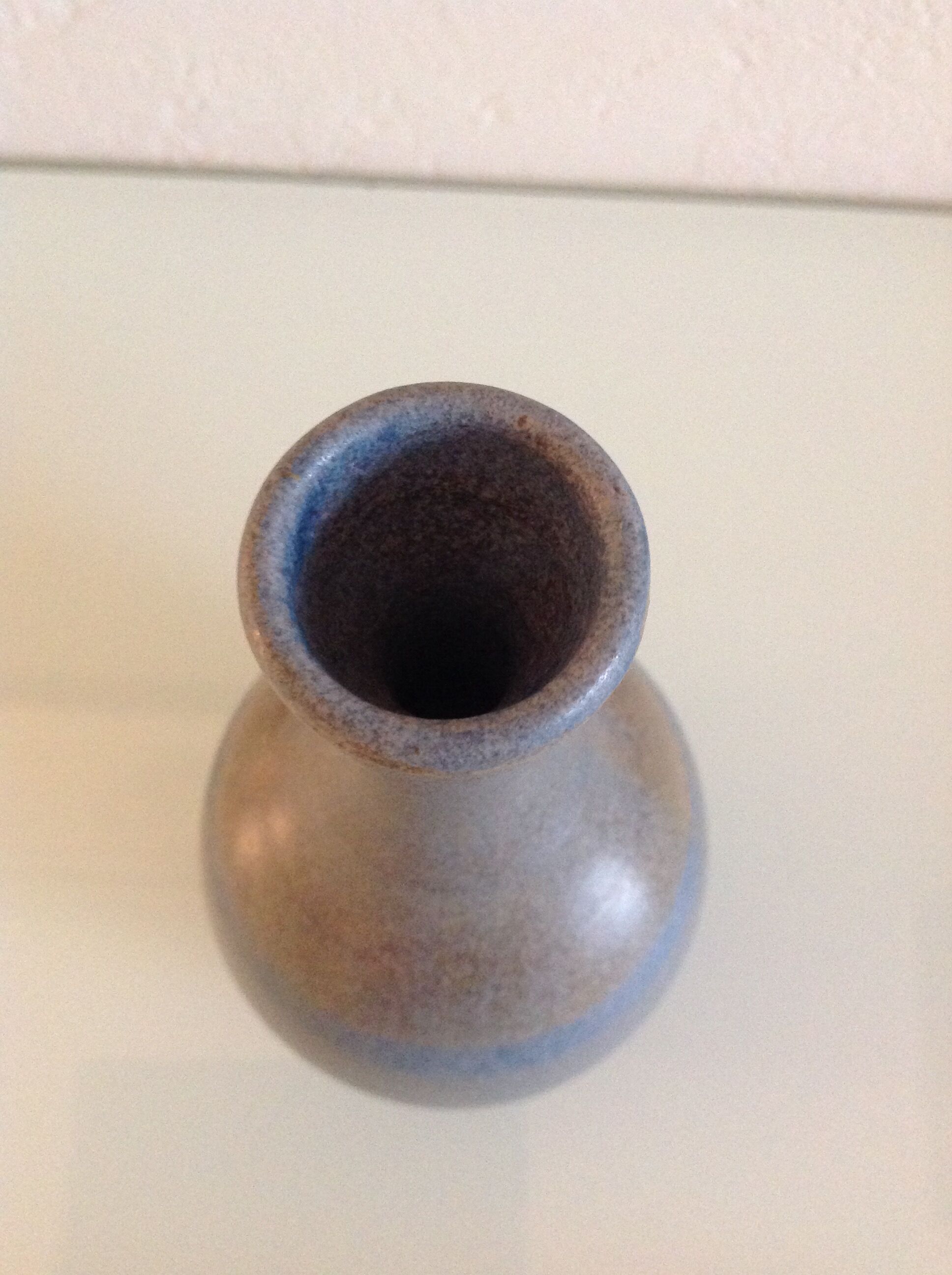 Soliflore vase in gray and blue ceramic by KHL vintage 60-70s