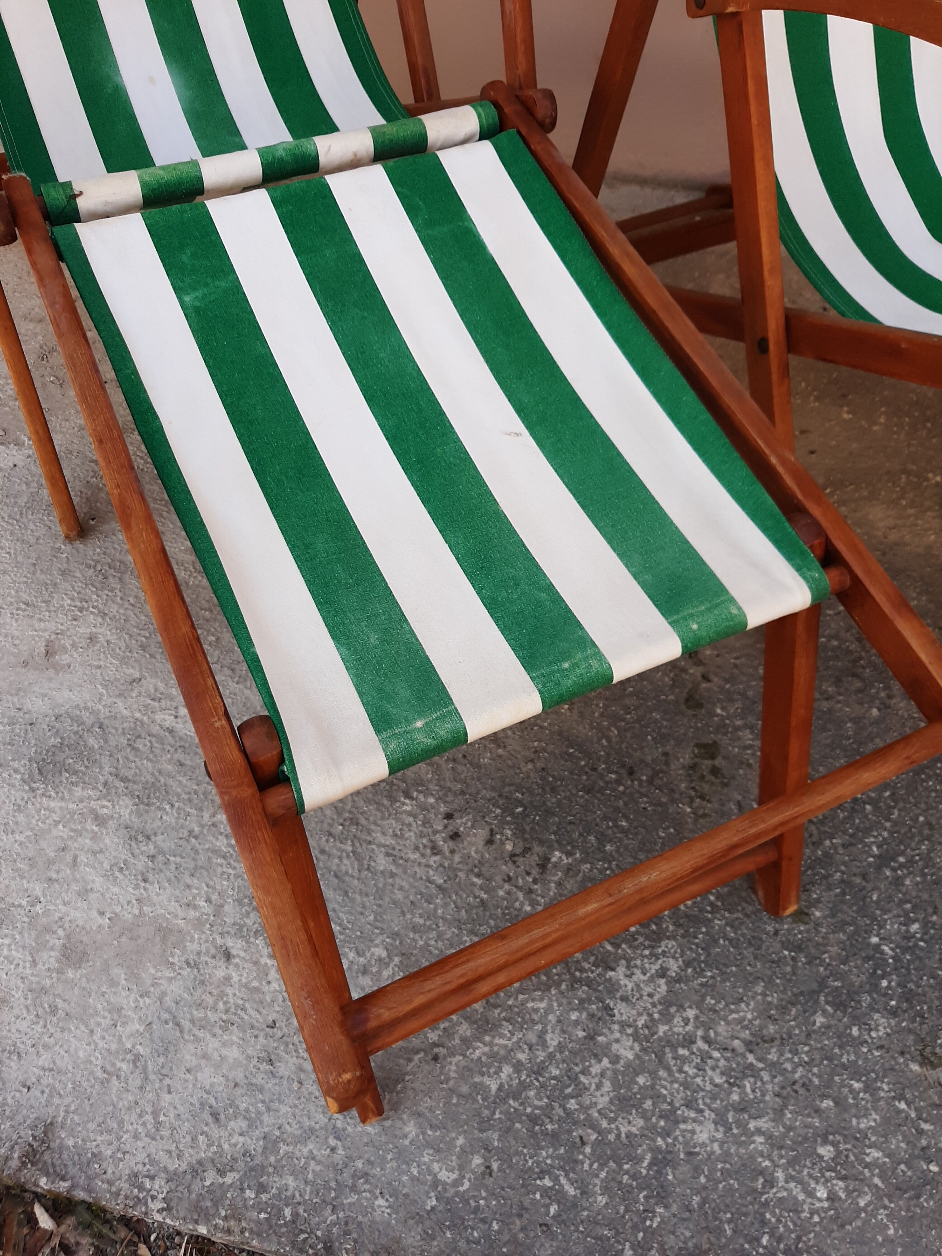 Pair of Chilean vintage sunbeds