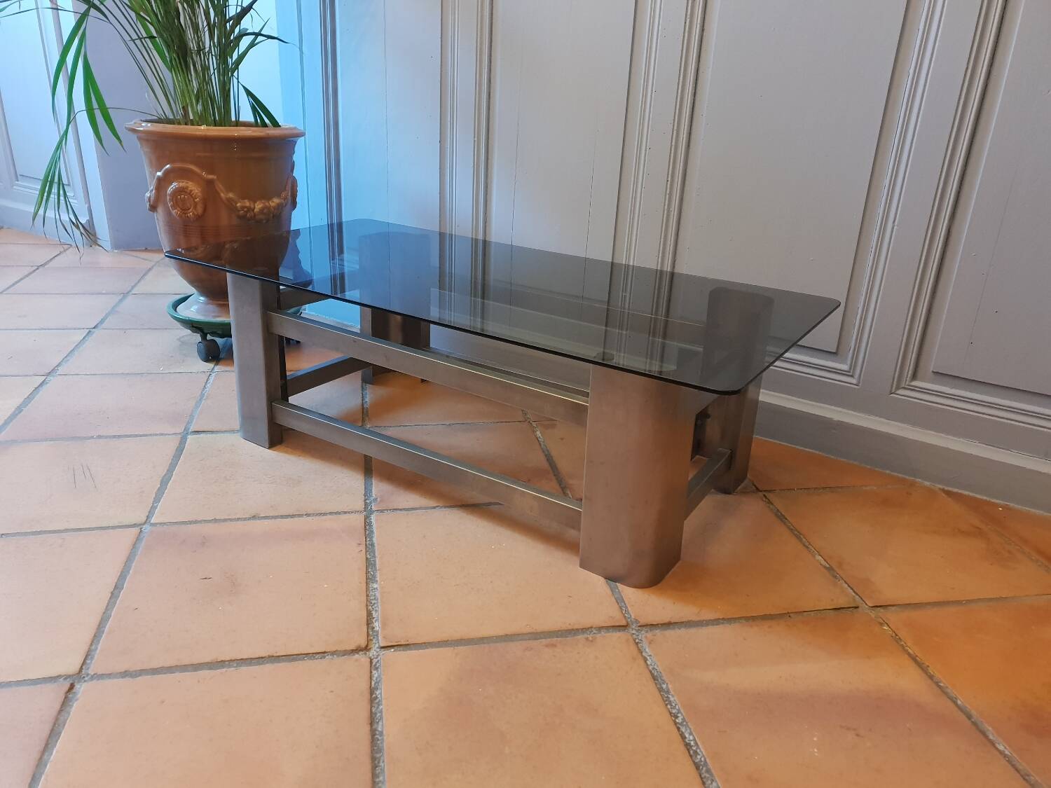 Stainless steel coffee table 1970