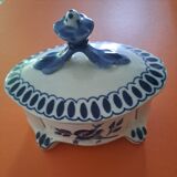 Vintage Gzhel porcelain sugar bowl