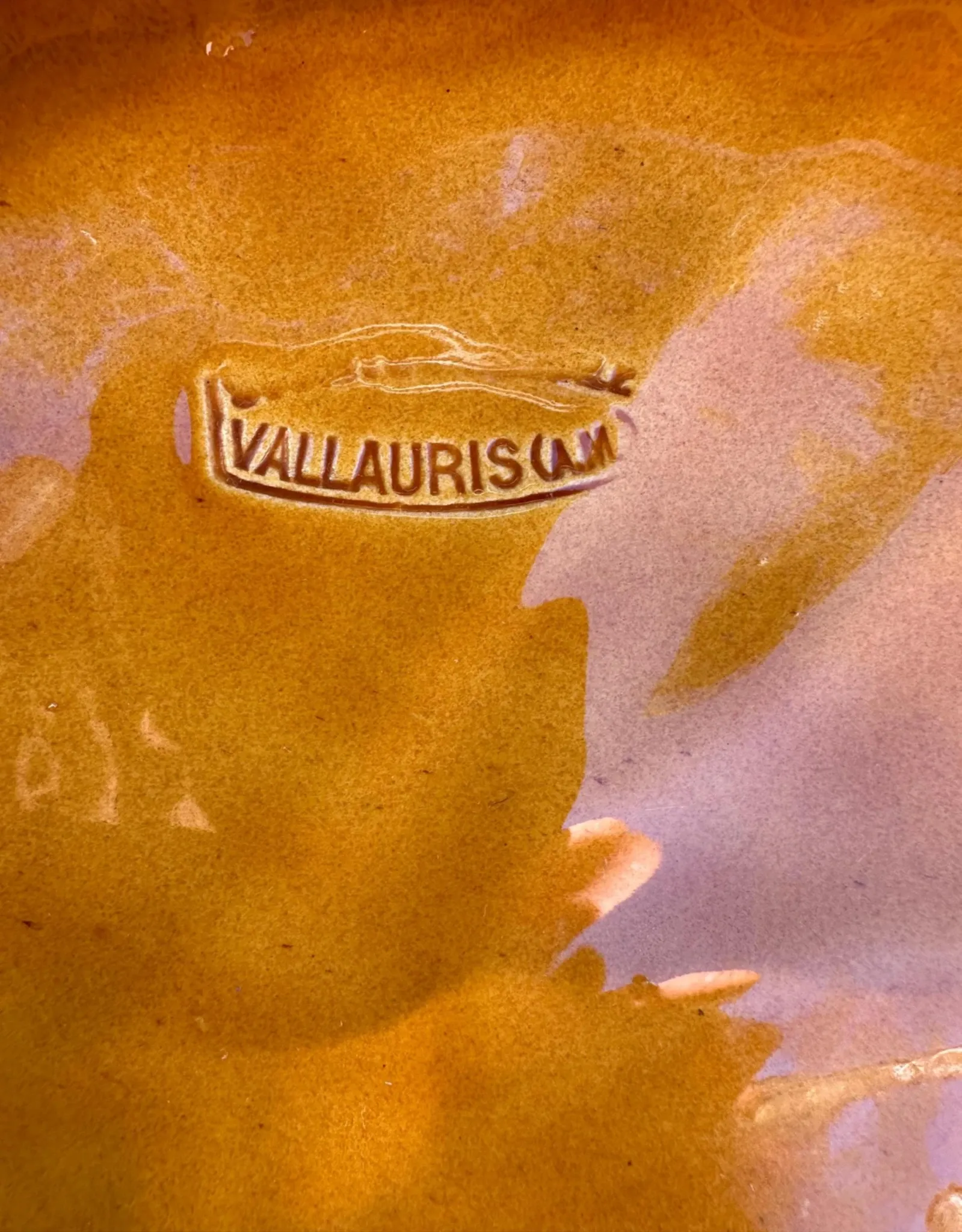 Ceramic cheese platter Vallauris, crow and tree, years