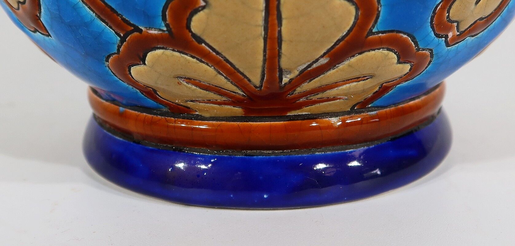 Vase decorated with flowers in enamels of longwy – early twentieth century