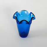 Cobalt glass vase, Danish design, 1970s, made in Denmark