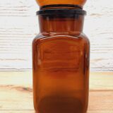 Duo amber glass jars