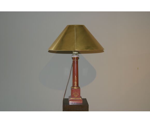 Carcel lamp on foot in sheet metal and gilded bronze | Selency
