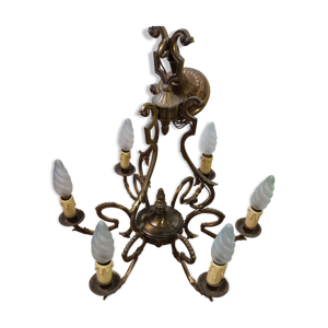 lustre ancien en laiton