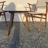 Scandinavian pair of armchairs and tripod table
