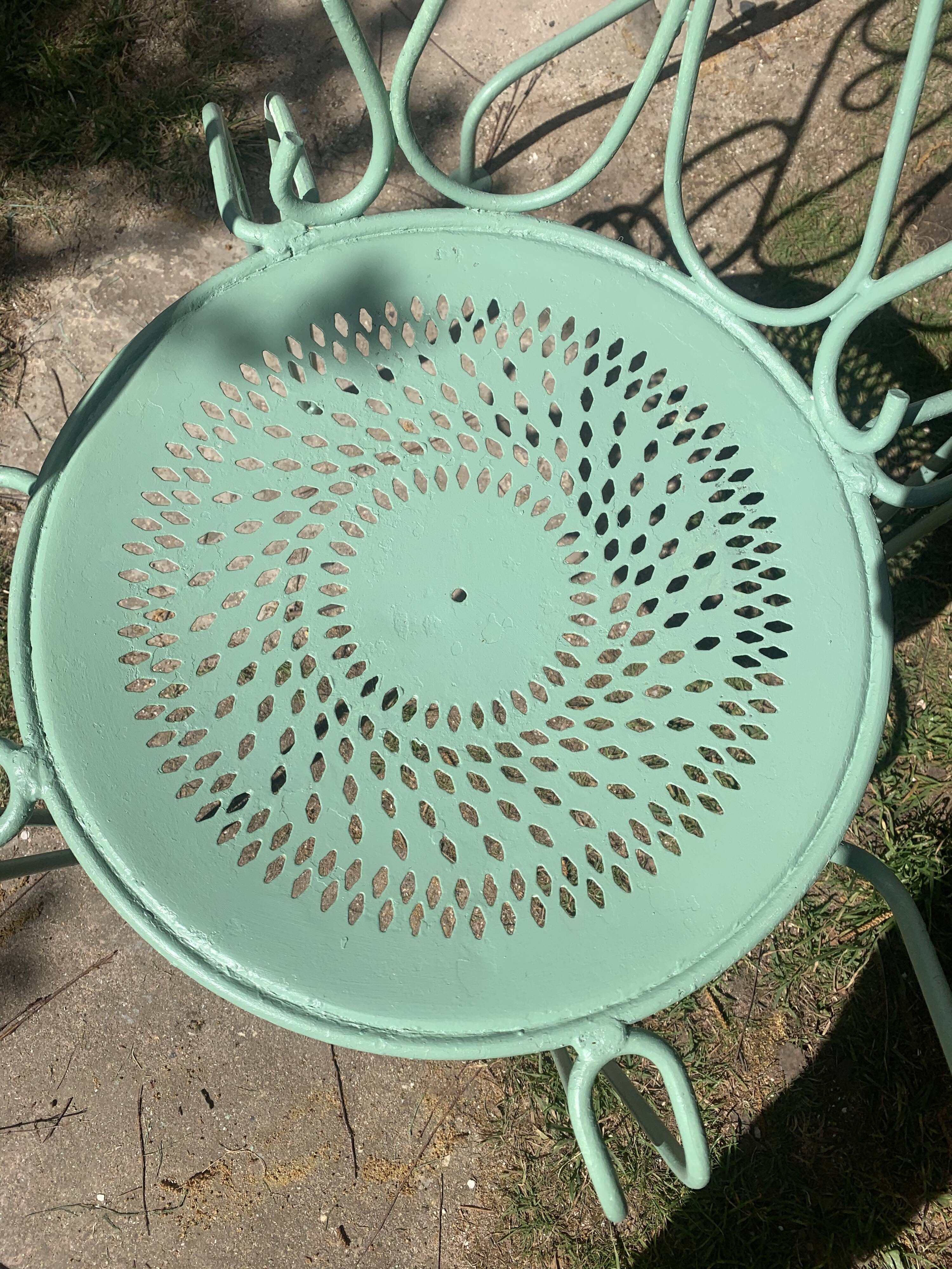 Provence green wrought iron garden room