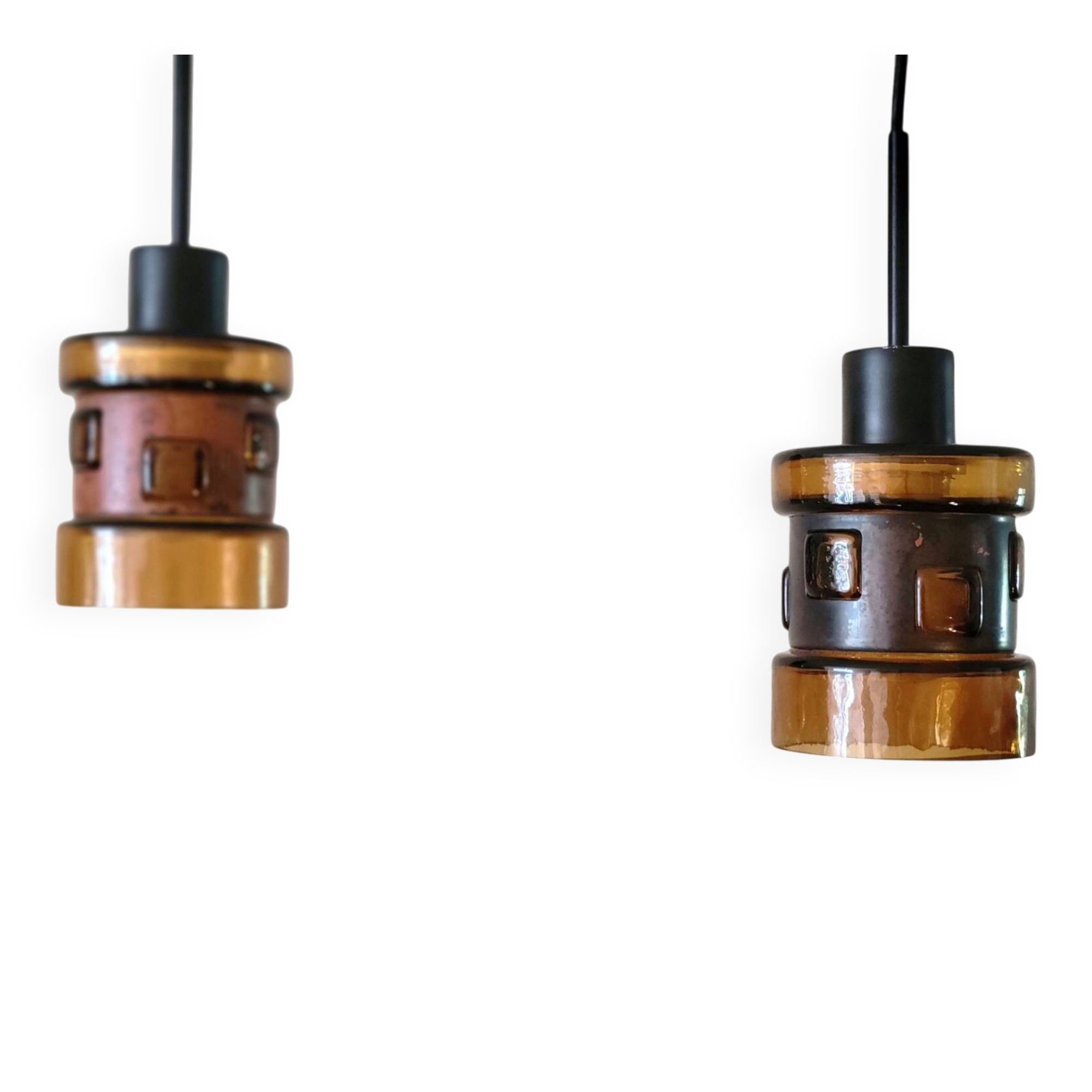 Set of 2 pendant lamps by Victor Bernt for Flygsfors, Sweden, 1960