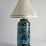 Black and Turquoise Ceramic Table Lamp by Avino Bagni, Italy, 1960s