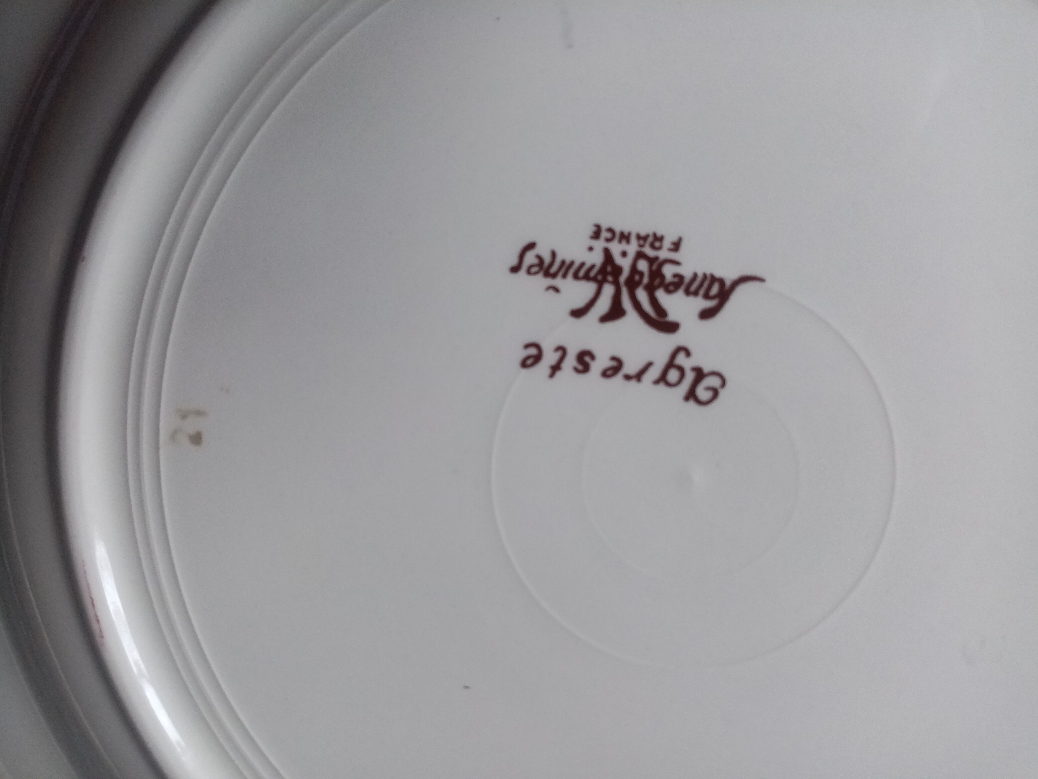 Series of 6 flat plates in earthenware of sarreguemines model agreste