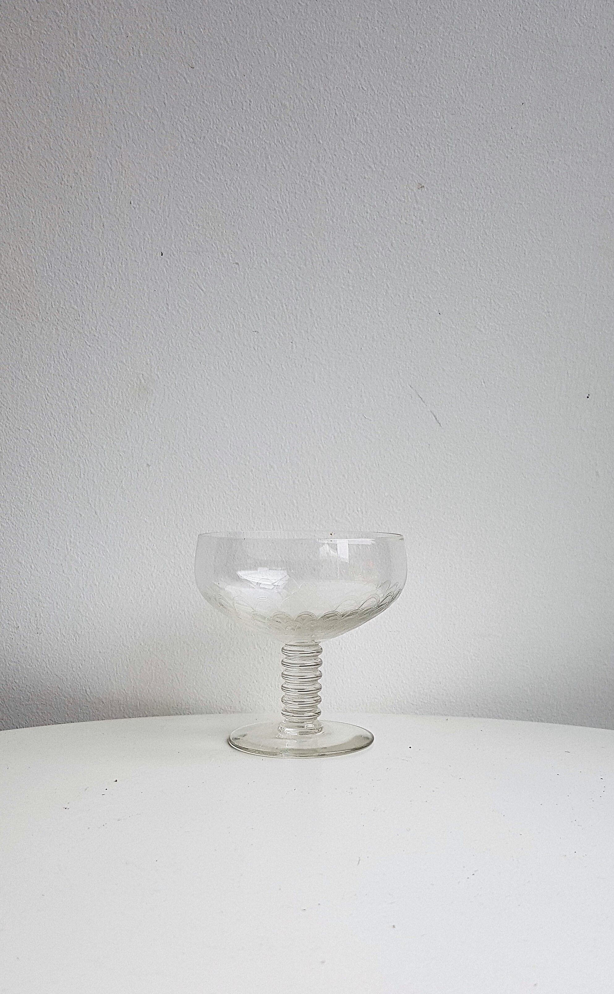 Set of 6 art deco champagne cups