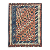 Tapis Kilim fait main pour chambre à coucher, en laine tissée à plat, motif géométrique rouille, 293 × 210 cm