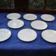 Set de 8 assiettes plates anciennes blanches