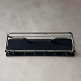 Vintage coat rack 1960s chrome black wall rack