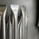 Raak 'concorde' pair of wall lights, 'organ tube' type in brushed aluminium, ca 1970