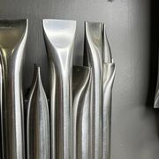 Raak 'concorde' pair of wall lights, 'organ tube' type in brushed aluminium, ca 1970