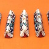 1920s-1940s 5 Tunisian Ceramic Knife Rests Nabeul