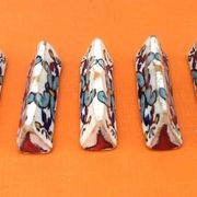 1920s-1940s 5 Tunisian Ceramic Knife Rests Nabeul