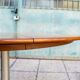 Table à manger en aluminium et bois Italie, 70