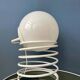 Large mid-century opaline milk glass spiral table lamp