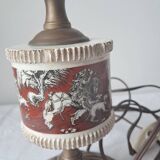 Pair of vintage brass/ceramic lamps