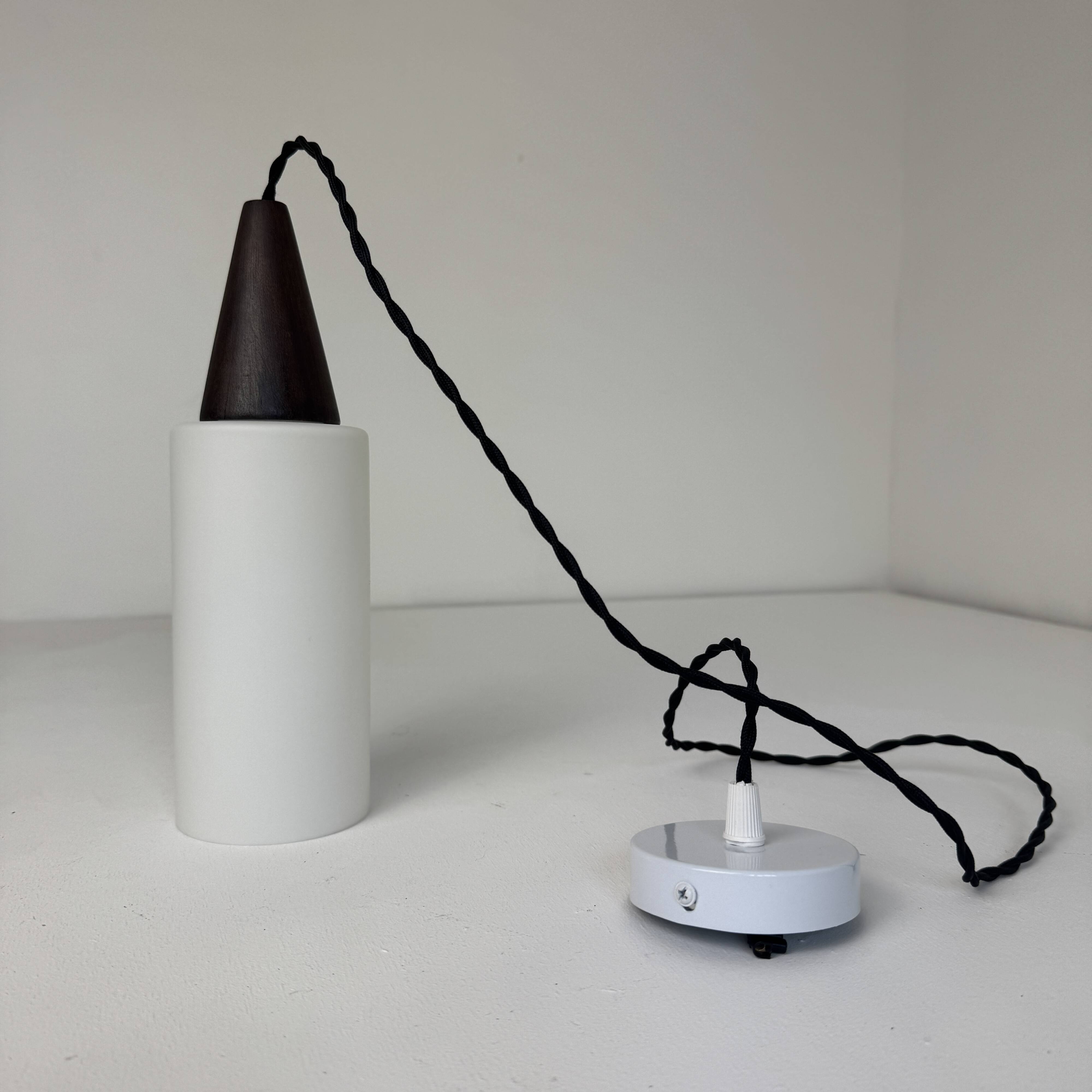 Pair of vintage scandinavian opaline suspensions