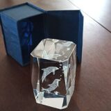 Presse-papier dauphins en verre