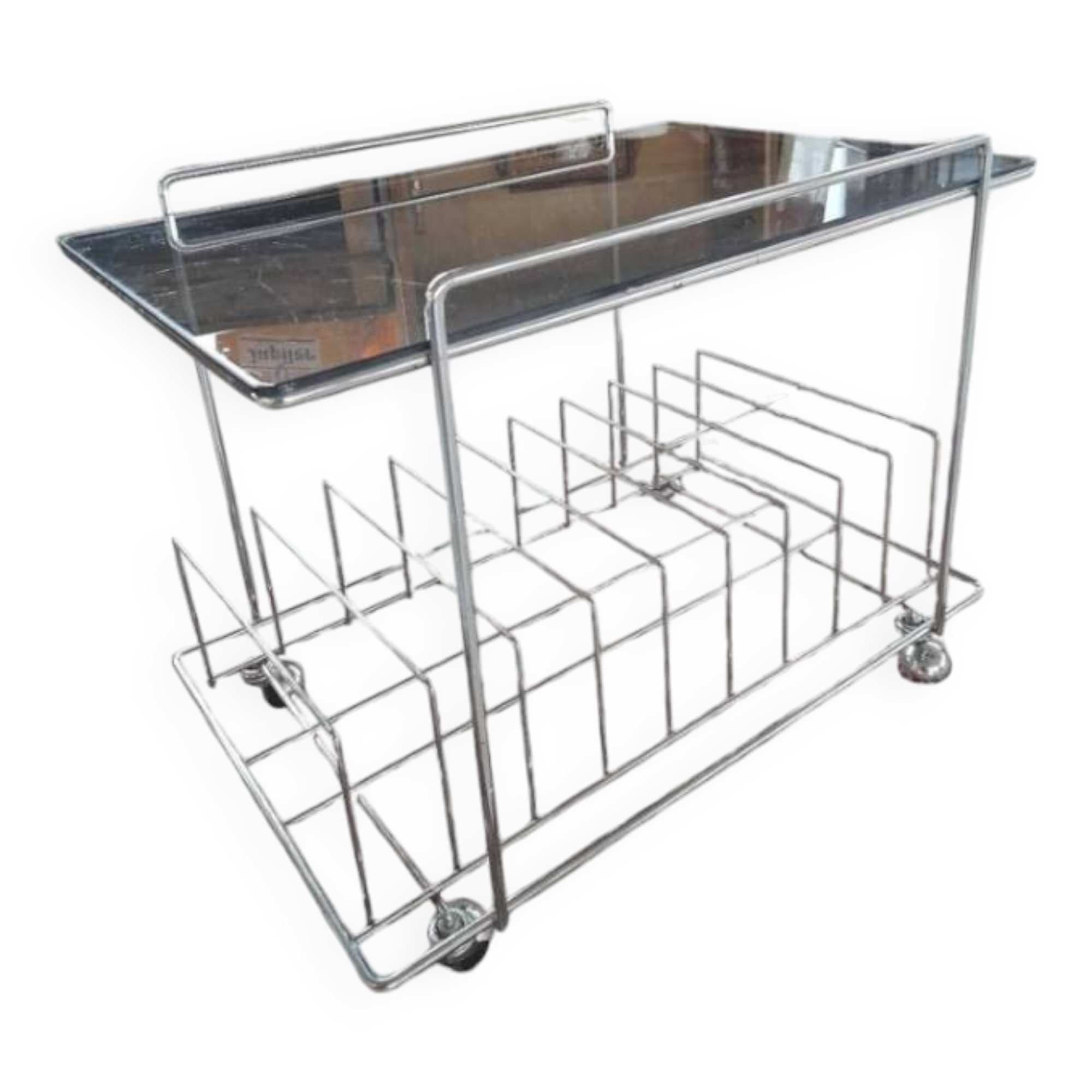 Vinyl serving trolley