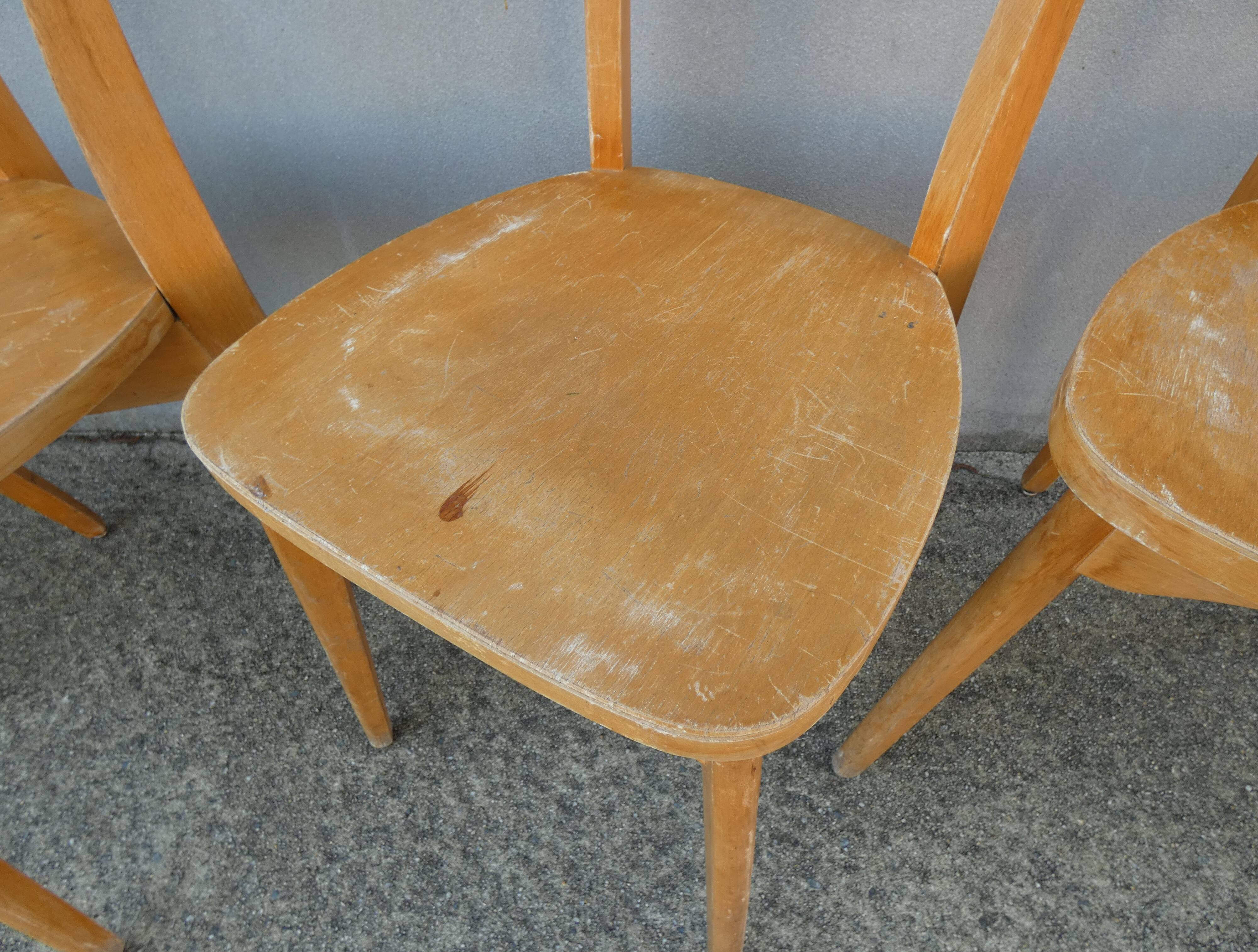 6 chaises de bistrot luterma vintage