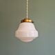 Art Deco pendant light in white opaline glass, 1920s-30s