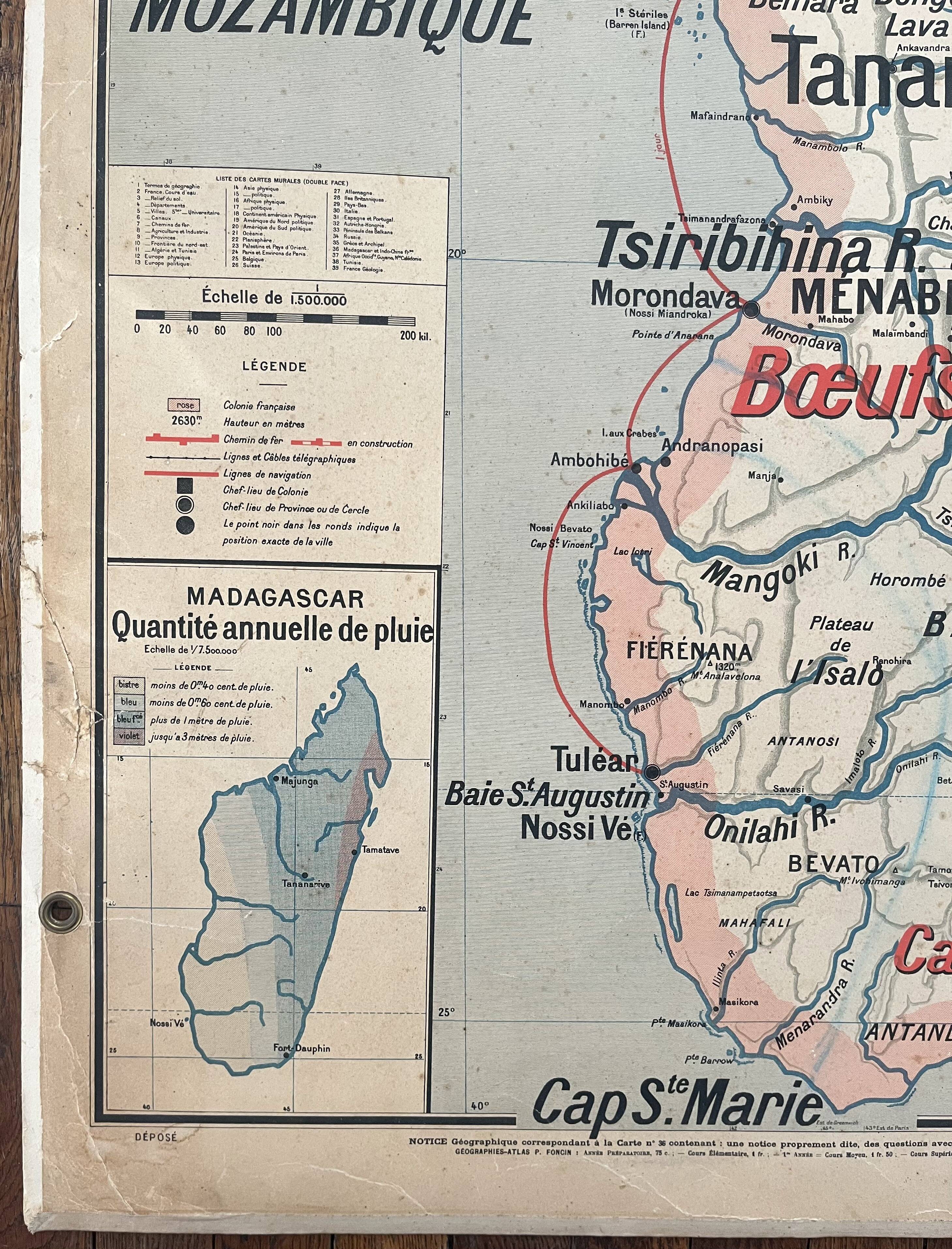Old school map Vidal-Lablache 36, 1914, T14 – French Indochina