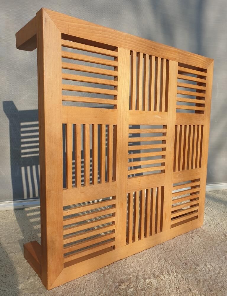 Coffee table 9 openwork checkerboards in solid beech