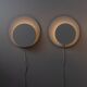 White metal Cirkel wall lamps by Kjeld Darø - set of 2, Danish 1980s diffused light