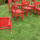 Set of 10 vintage wooden chairs