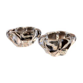 Pair of crstal salerons Daum France