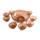 Set of 8 vintage dessert bowls and its pink bowl 1960s