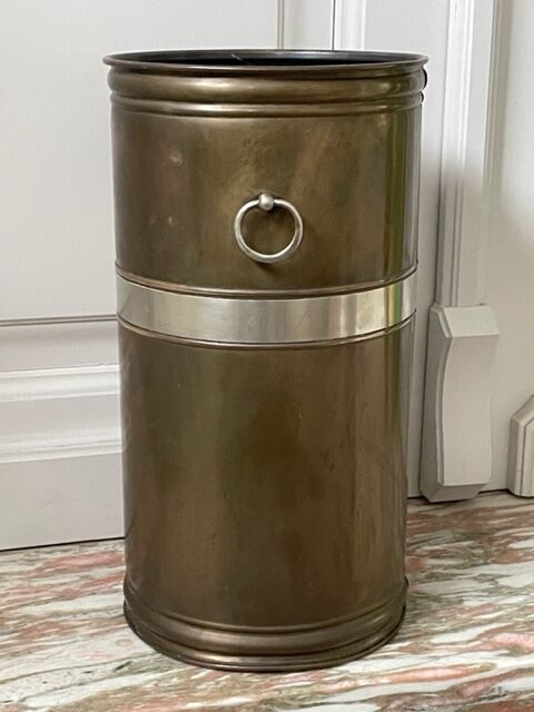 Vintage umbrella holder in brass and steel 1960 / 1970
