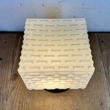 Vintage Square Milk Glass Wall or Ceiling Light, 1970s