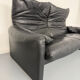 Canapé maralunga design design Vico MAGISTRETTI Cassina en cuir noir