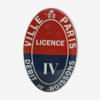Plaque émaillée licence IV Paris