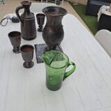 Ceramic vase and glasses