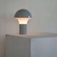 1960s metal and opaline mushroom table lamp