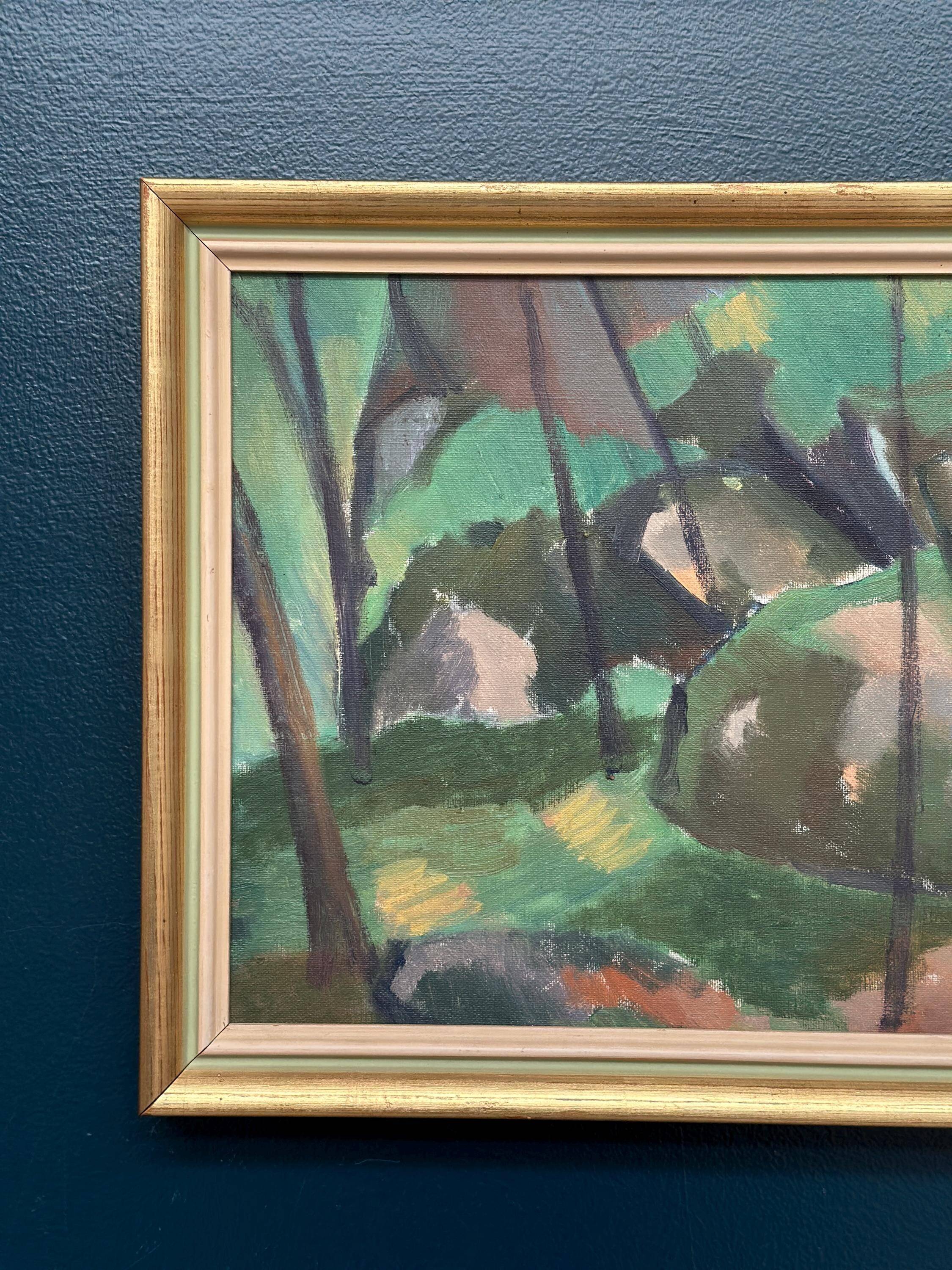 Original Swedish Oil on Canvas – "Jungle" by Åke Winnberg – Signed