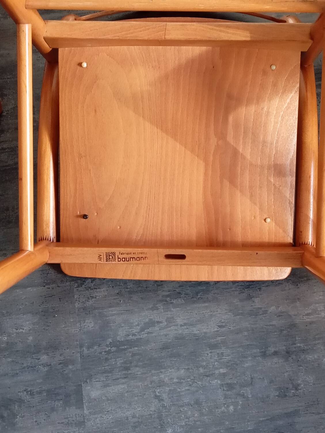 Baumann wood and leatherette chairs