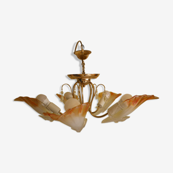 Chandelier to 5 branches art deco 1980