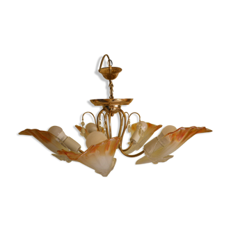 Chandelier to 5 branches art deco 1980